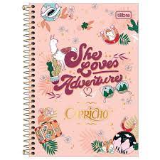 Caderno Capricho - She Loves Adventure - 1 matéria - 80 folhas - Tilibra