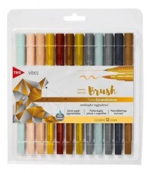 Caneta Brush Pen Cis Kit com 12 tons escandinavos