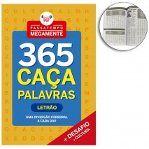 LIVRO PASSATEMPO MEGAMENTE 365 CACA PALAVRAS LETRAO 200 PAGINAS + 25 PAGINAS DE RESPOSTAS - AMARELO