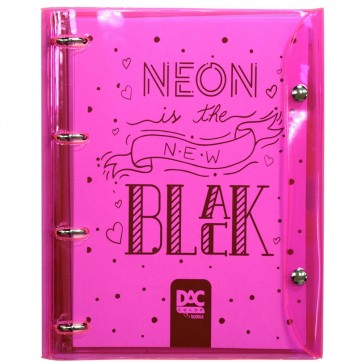 Caderno Argolado Universitário Color Bubble Cristal Neon - Rosa 192 Folhas DAC