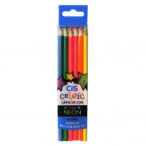 Lápis de Cor 6 Cores Neon Criatic Cis
